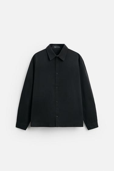 WASHED RELAXED FIT SHIRT - Black by Zara