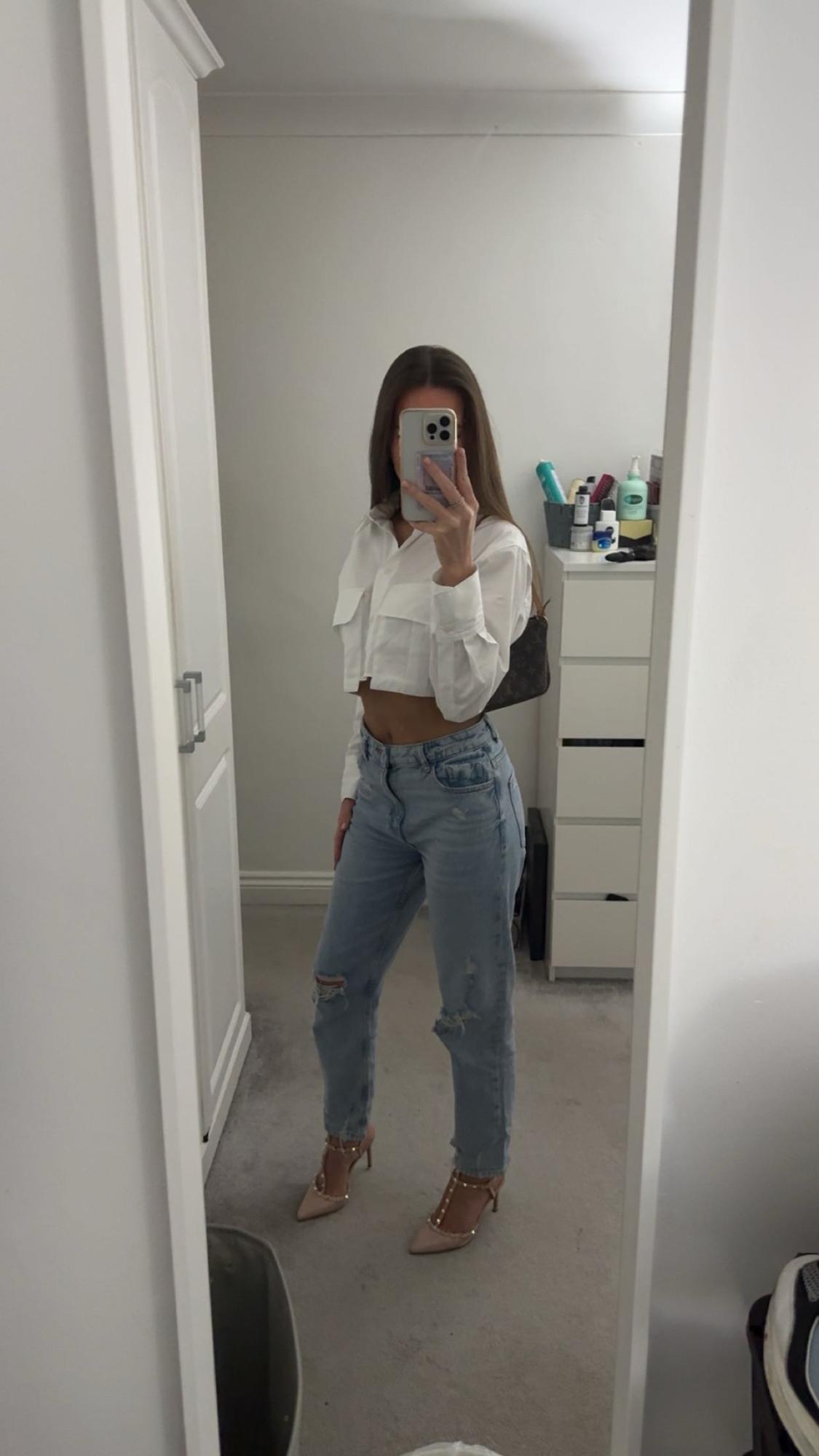 GABARDINE FABRIC CROPPED SHIRT - Image 5