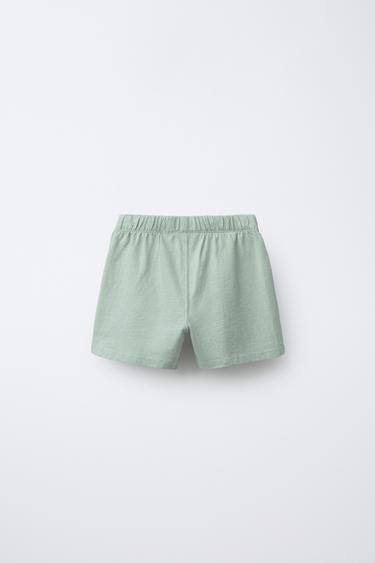 PLAIN POLO SHIRT AND JOGGING BERMUDA SHORTS SET - Green by Zara - Image 5