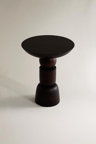 Zara WOODEN SIDE TABLE - Black