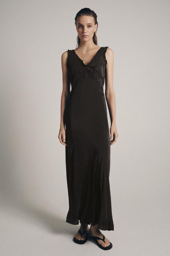 EMBROIDERED LONG DRESS ZW COLLECTION from Zara - $129