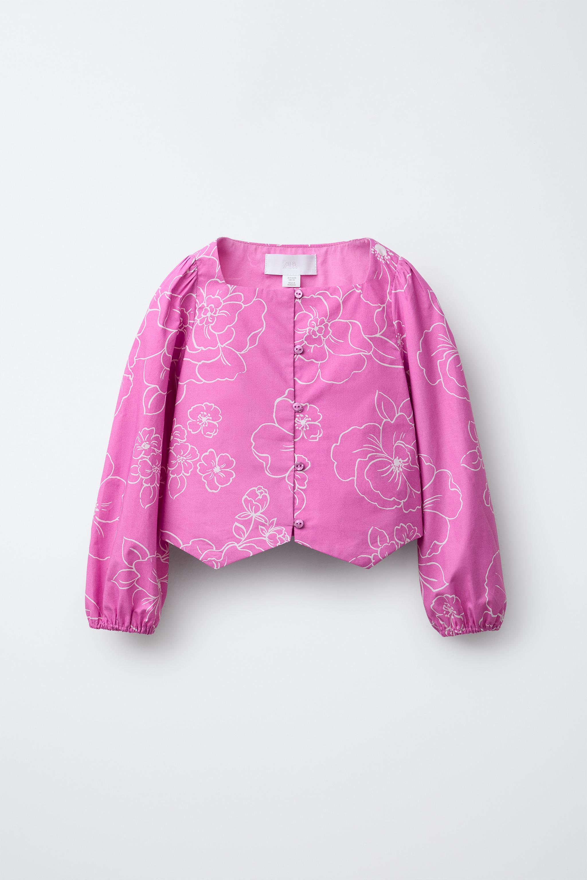 EMBROIDERED FLORAL CORSET SHIRT - Pink / White | ZARA United States