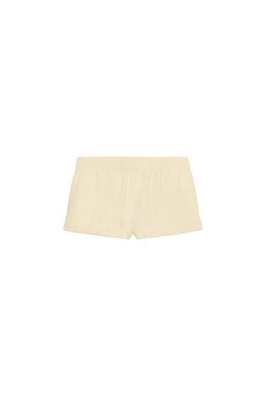SHORTS AUS POPELINE MIT STREIFEN - Print von Zara