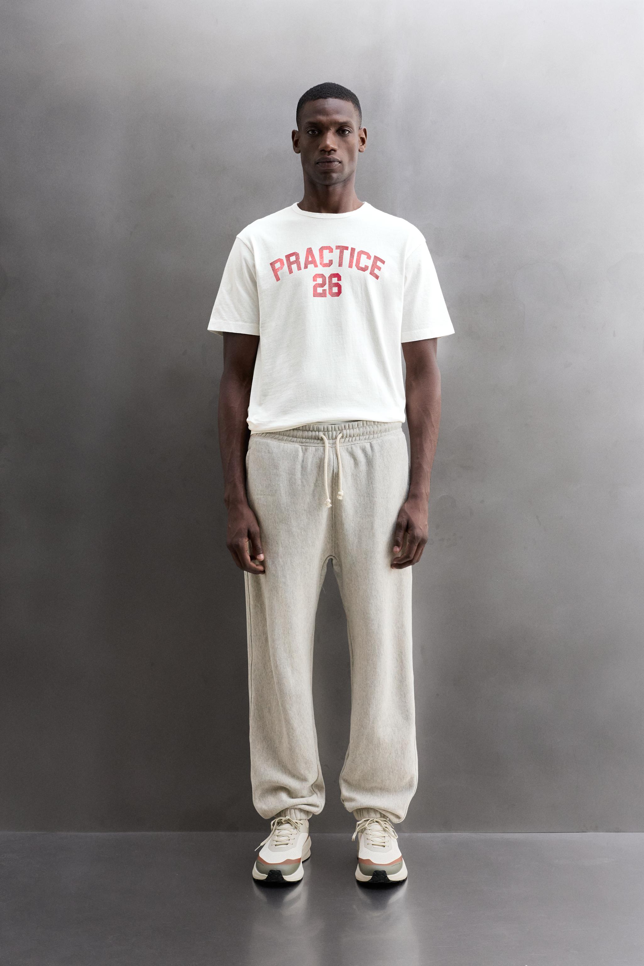 Zara YAZI BASKILI PAMUKLU T-SHIRT