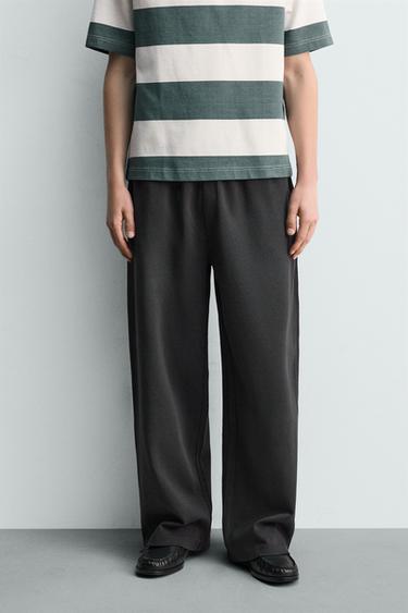 Zara WASHED RELAXED FIT JOGGING PANTS - Gray