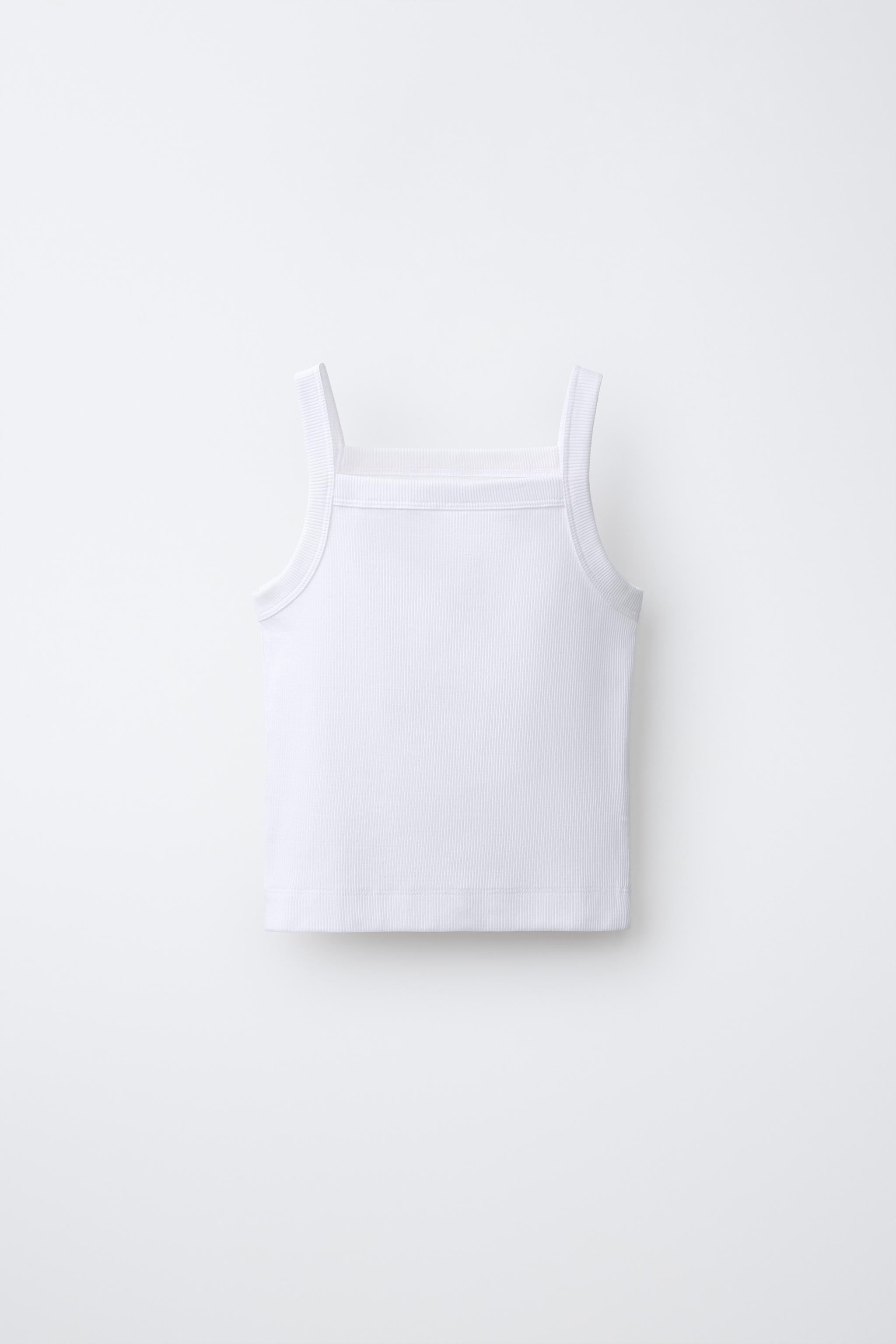 PLAIN RIB TANK TOP — White