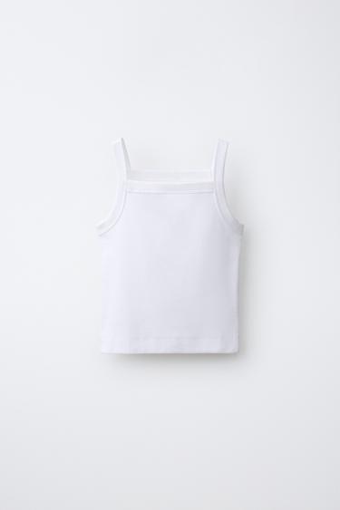 PLAIN RIBBED TOP - White by Zara