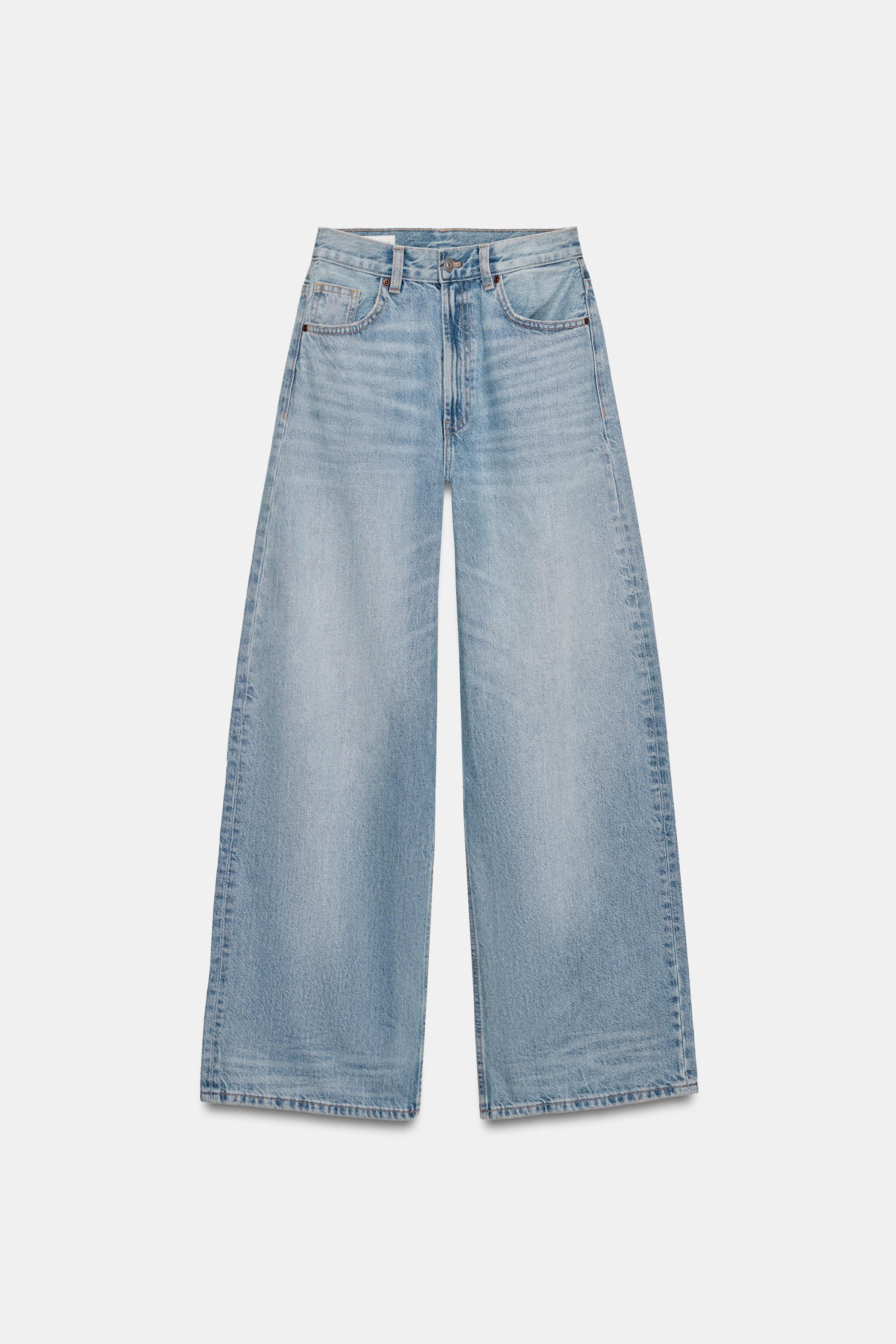 完売品』ZARA TRF ストレート STRASS ハイウエストジーンズ TRF