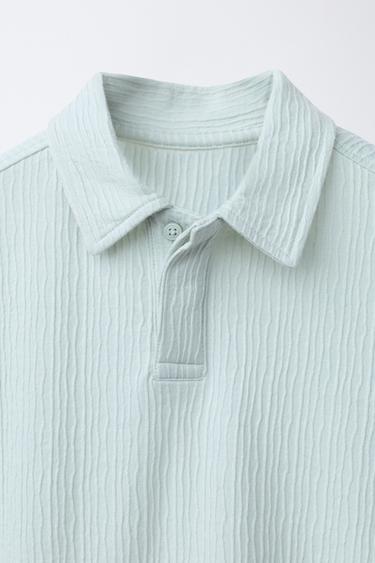 ENSEMBLE T-SHIRT POLO ET SHORT TEXTURÉ - Vert clair de Zara - Image 5