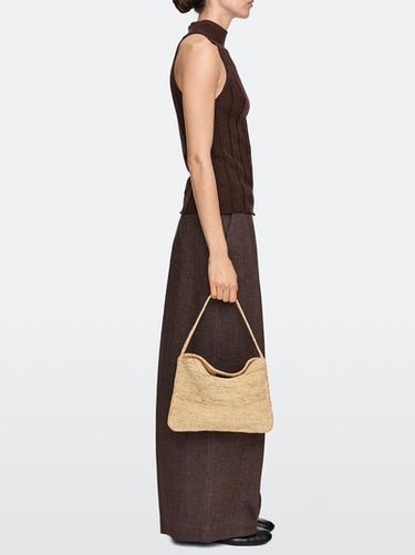 Zara Small raffia shoulder bag - Light beige - Image 0