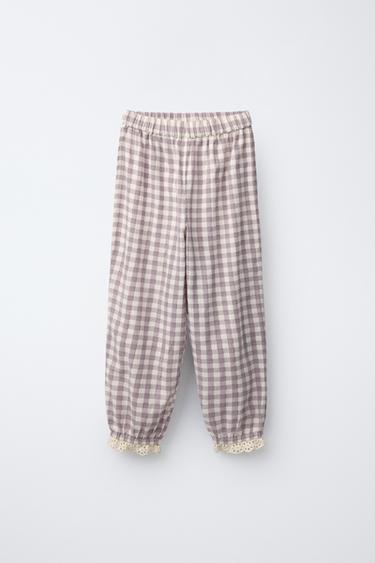 6-14 ANS / PYJAMA À CARREAUX VICHY - Mauve de Zara - Image 3
