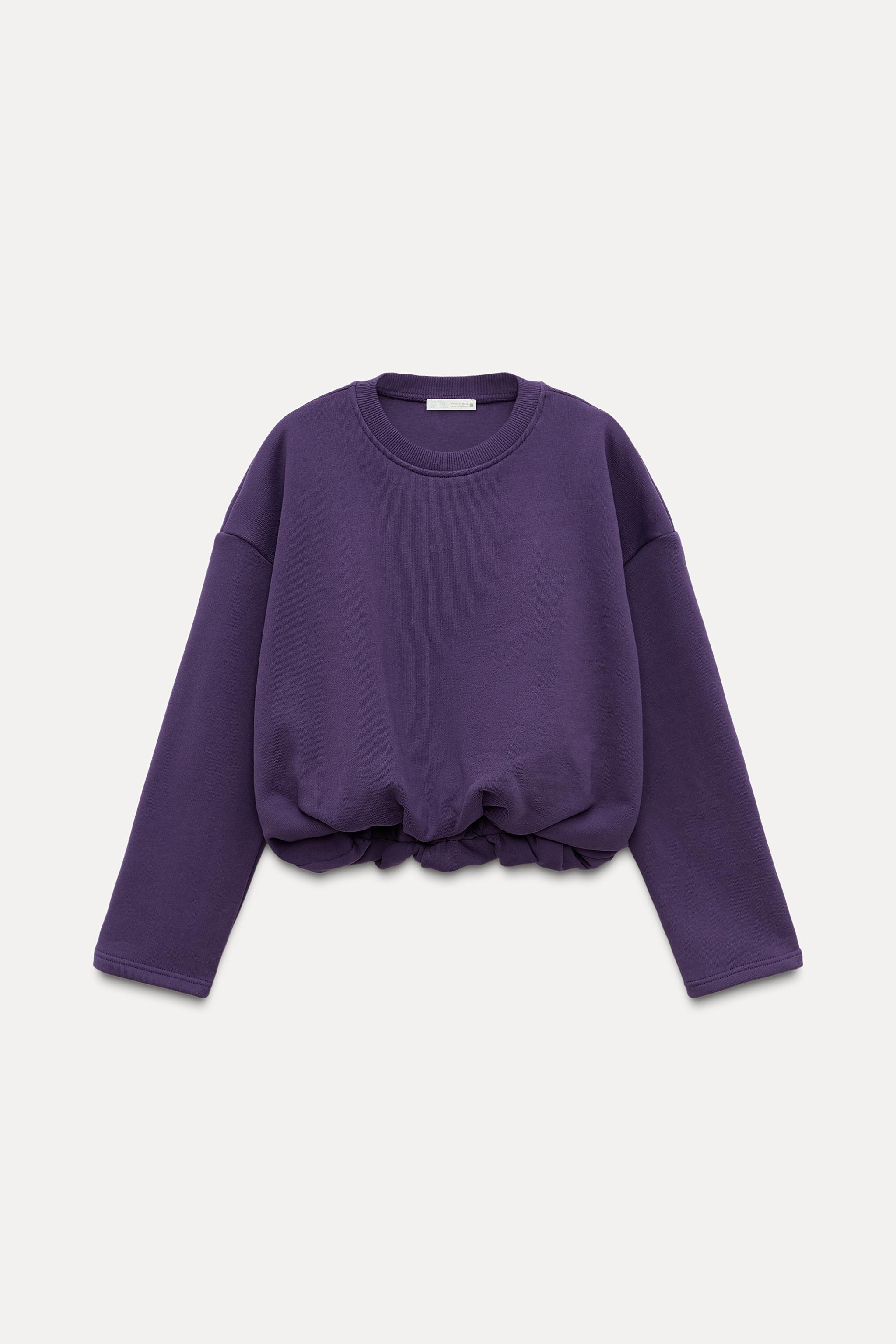 【Anyone more】Mura Quilted Cropped Jumper Zara Knit Hoodie Juniors M Gray Sparkle Straps Cropped