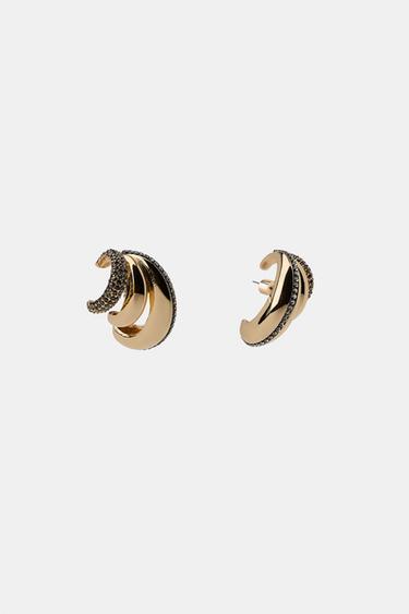 MAXI RHINESTONE EAR CUFFS - Golden by Zara - Image 2
