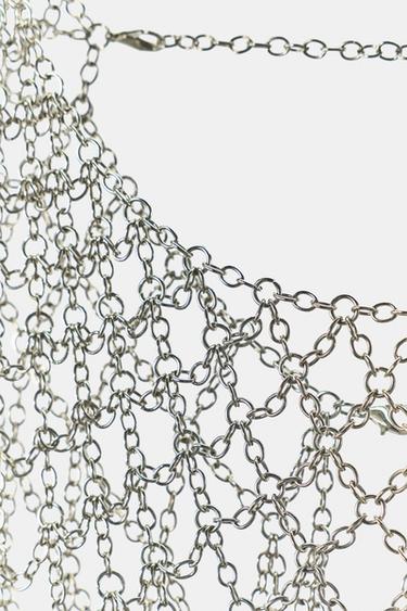 LIMITED EDITION FRINGED RING CAPE NECKLACE - Silver by Zara - Image 3