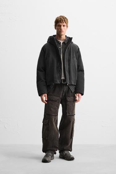 PADDED DENIM JACKET - Black by Zara - Image 0