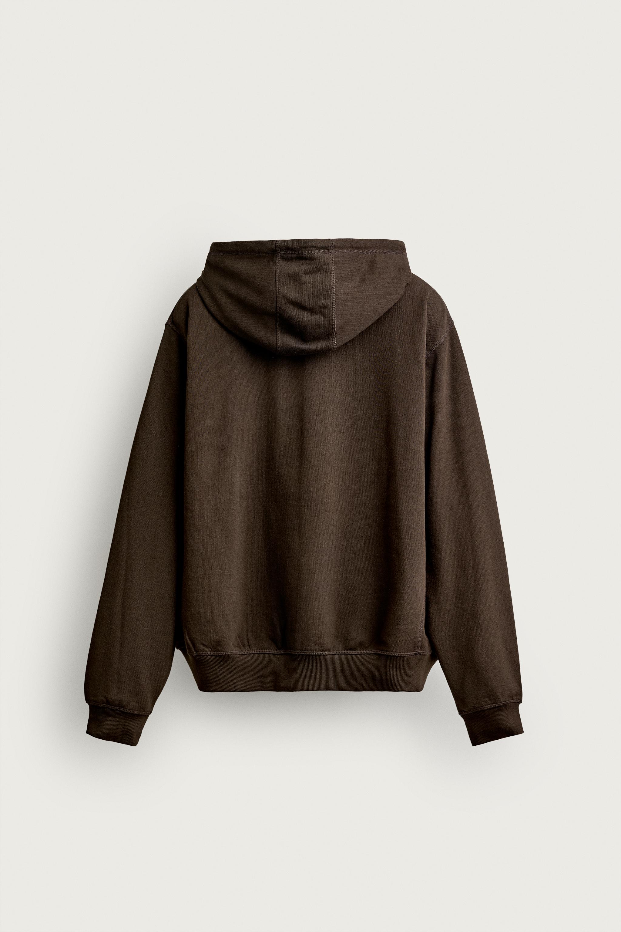 AARON LEVINE X ZARA RELAXED FIT HOODIE — Brown