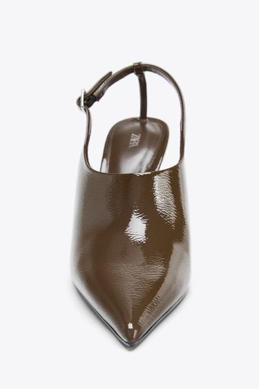 HIGH VAMP SLINGBACK SHOES - Taupe Grey by Zara - Image 3