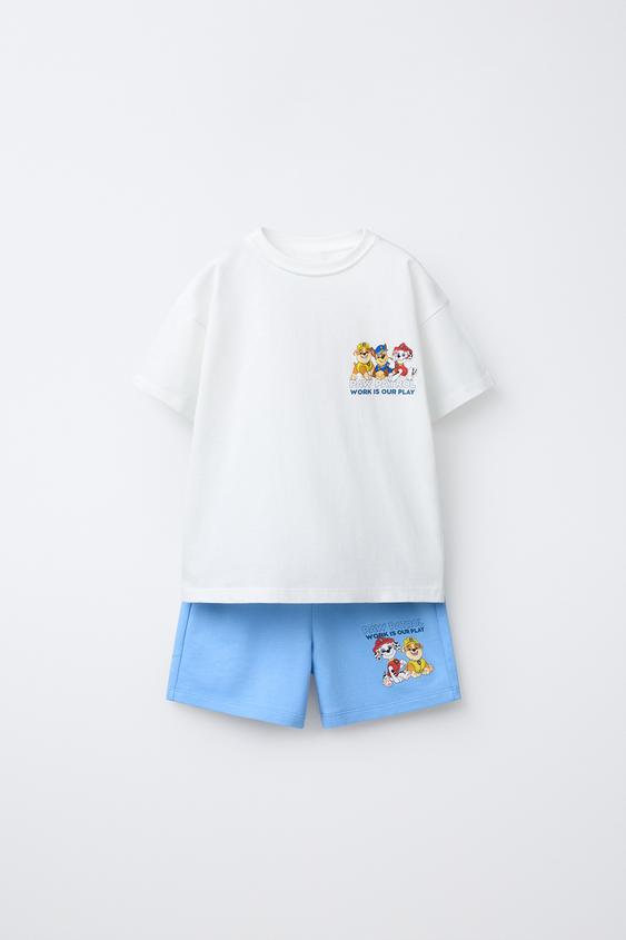 PAW PATROL ™ T-SHIRT AND BERMUDA SHORTS SET - Light blue by Zara - Image 0