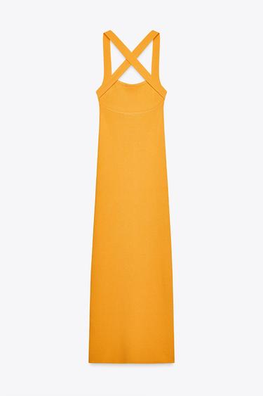 RIBBED KNIT MIDI DRESS - Orange by Zara - Image 4