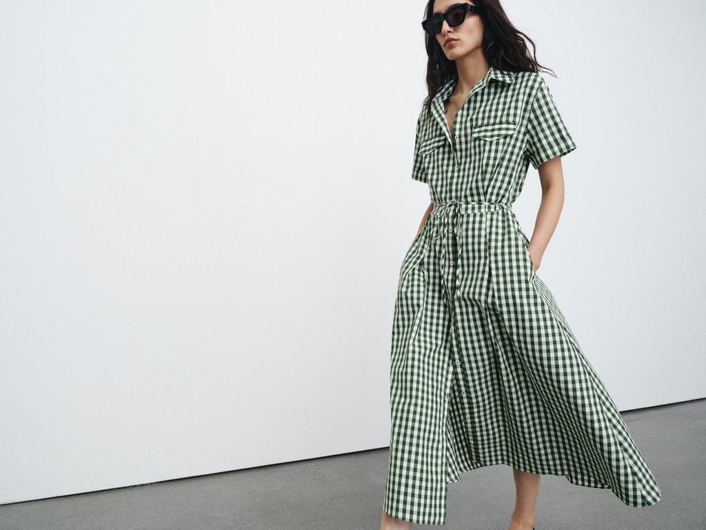 GINGHAM CHECK SHIRT DRESS ZW COLLECTION
