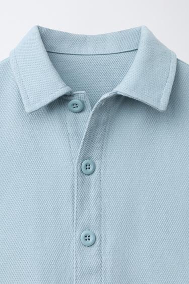 SURCHEMISE WAFFLE À POCHES - Bleu de Zara - Image 2