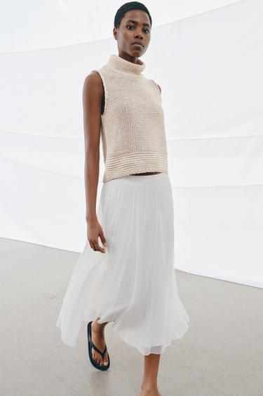 THICK KNIT TOP - Ecru by Zara