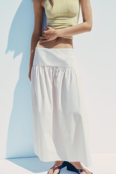 STRIPED MINI SKIRT - Ecru / Beige by Zara