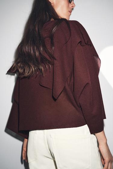 PLAIN KNIT LAYERED TOP - Aubergine by Zara - Image 2