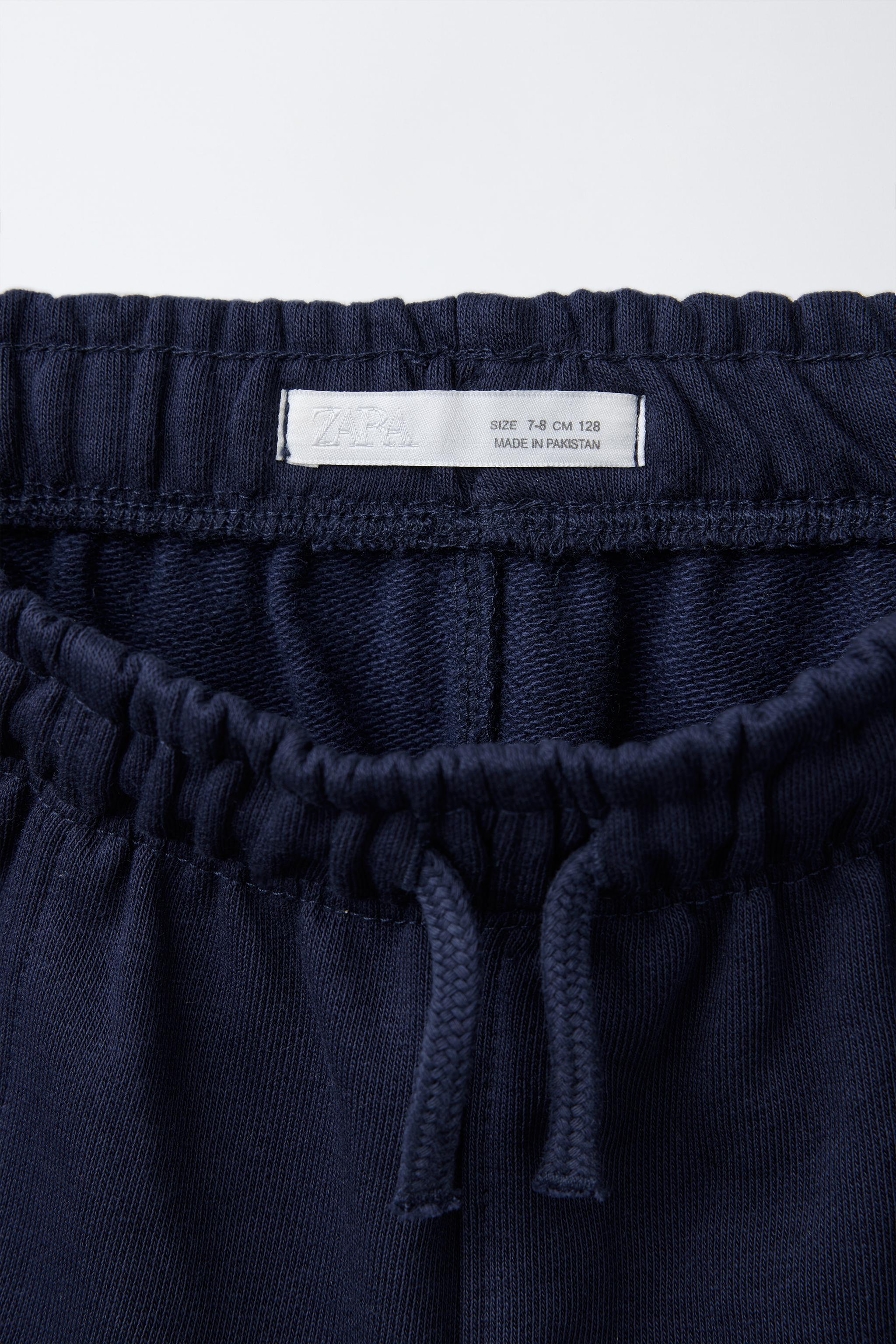 ZIP SWEATSHIRT AND LABEL BERMUDA SET - Navy blue | ZARA