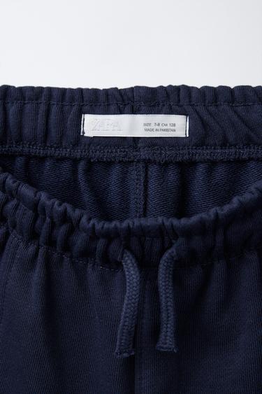 ZIP-UP SWEATSHIRT AND LABELLED BERMUDA SHORTS SET - Navy blue by Zara - Image 9
