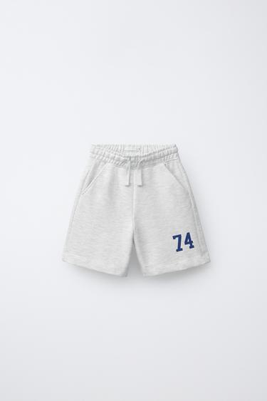 برمودا رياضية برقم - رمادي فيجوريه by Zara - Image 0