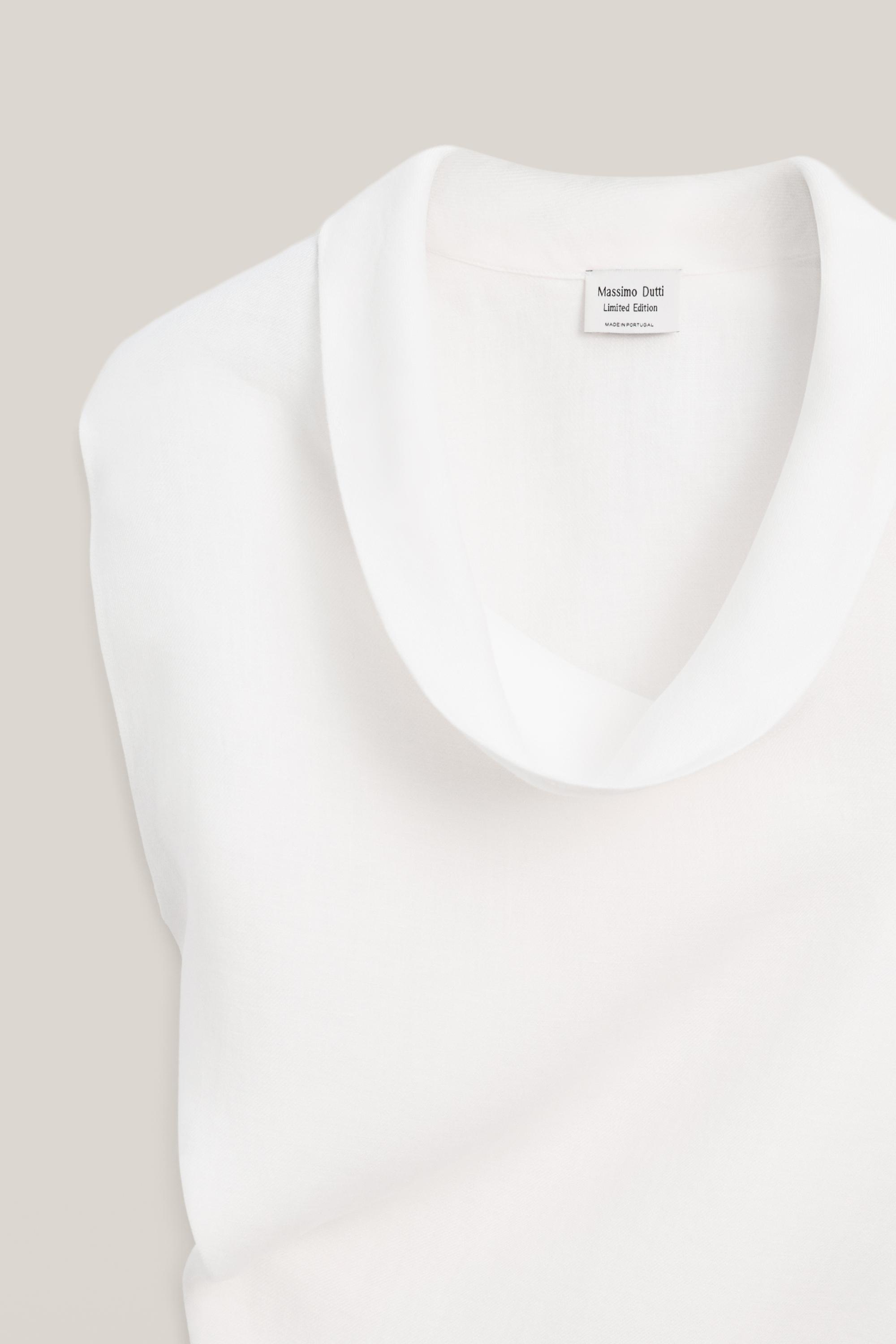 100% linen asymmetric top with cowl neck - LIMITED EDITION