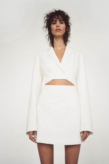 МИНИ-ПЛАТЬЕ-БЛЕЙЗЕР CUT-OUT — ЭКРЮ от Zara — изображение 0