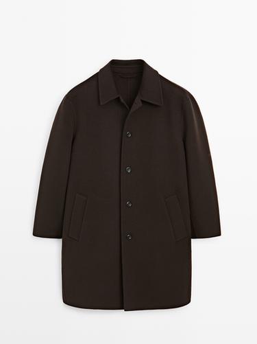 Zara Long wool blend coat - Brown