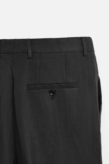100% LINEN LIMITED EDITION SUIT TROUSERS - Black by Zara - Image 7