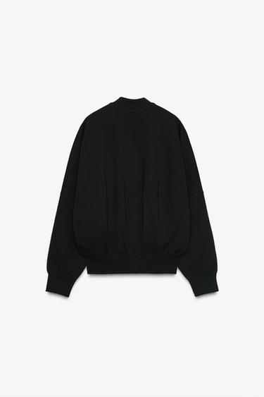 CAZADORA BOMBER INTERLOCK - Negro de Zara