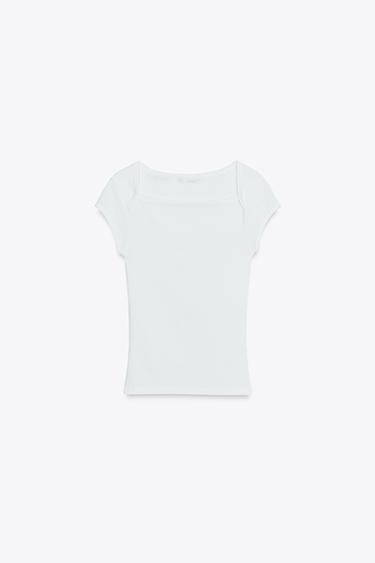 COTTON MODAL T-SHIRT - White by Zara