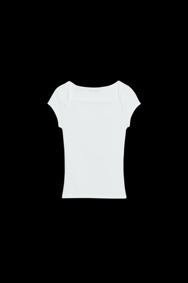 COTTON MODAL T-SHIRT - White by Zara - Image 0