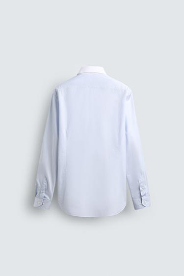 CHEMISE SLIM COL CONTRASTANT - rayures de Zara - Image 6