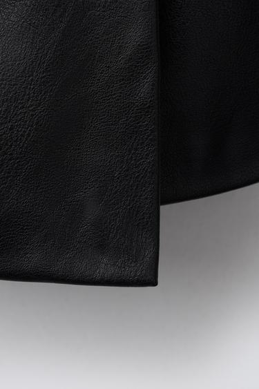 JUPE-SHORT AVEC NŒUD EN MATIÈRE SYNTHÉTIQUE - Noir de Zara - Image 3