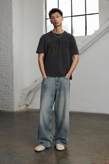 RIPPED BAGGY FIT JEANS - Blue by Zara