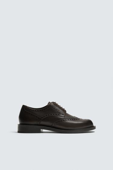 LEATHER FORMAL SHOES - Brown by Zara - Image 0