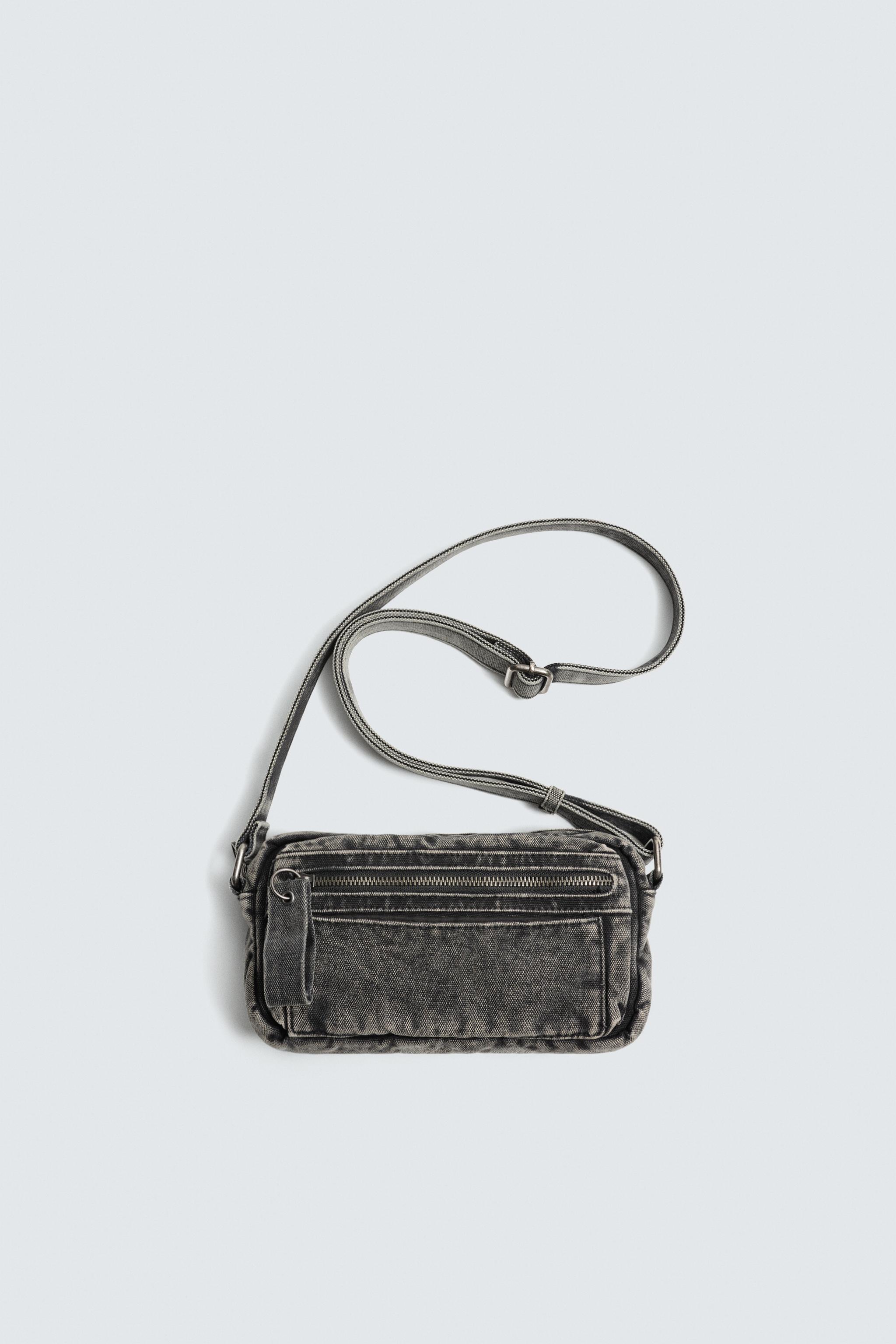WASHED EFFECT DENIM CROSSBODY BAG