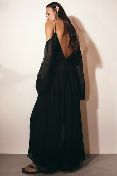 VESTIDO LARGO FLUÍDO - Negro de Zara