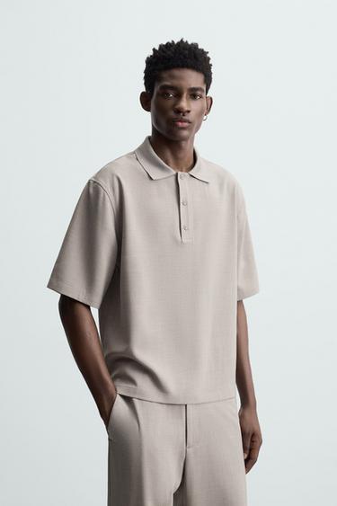 FLOWING POLO SHIRT - Mink by Zara
