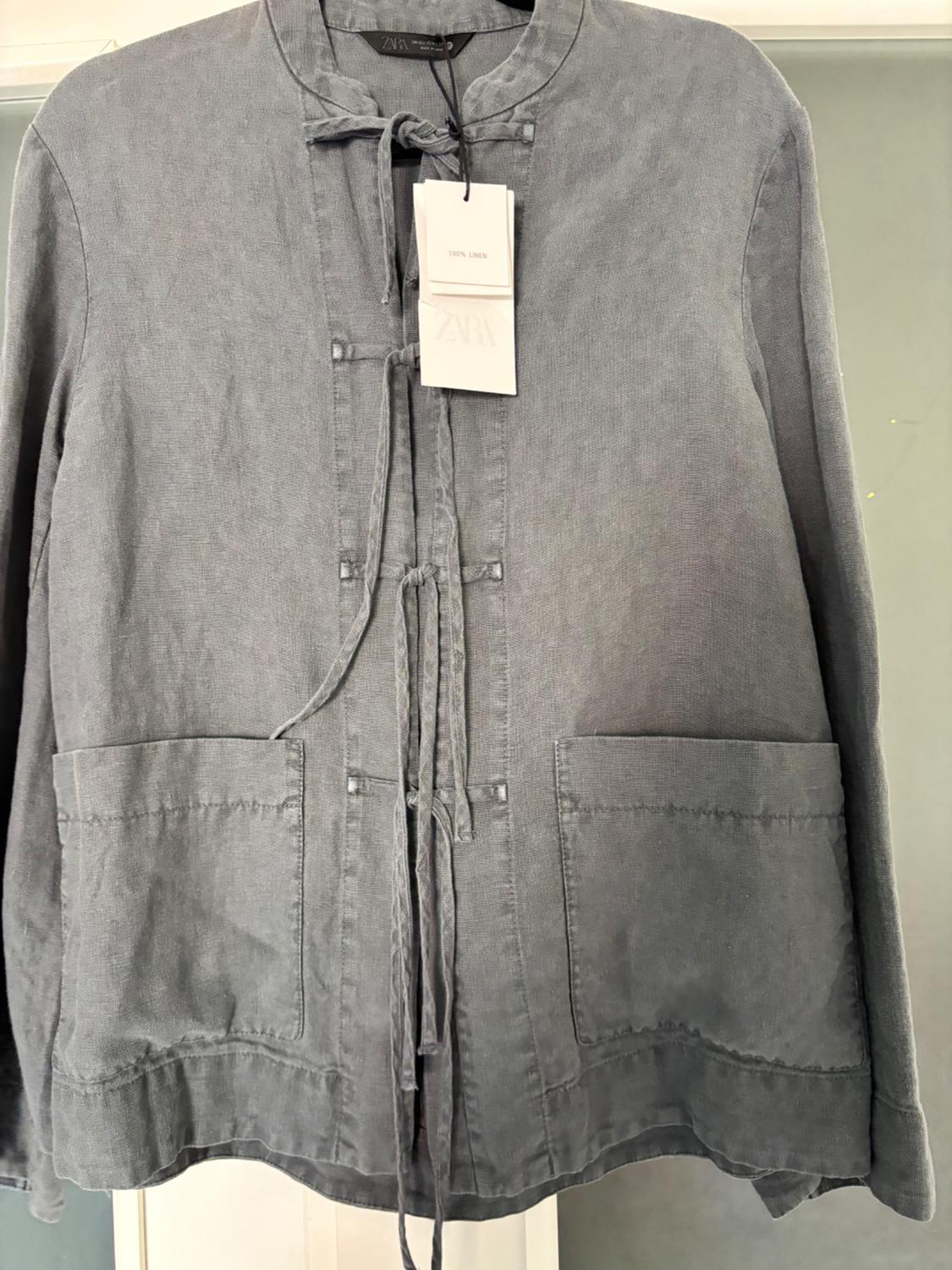 LINEN JACKET WITH TIES ZW COLLECTION - Image 3