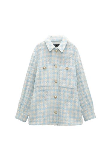HOUNDSTOOTH TEXTURED OVERSHIRT