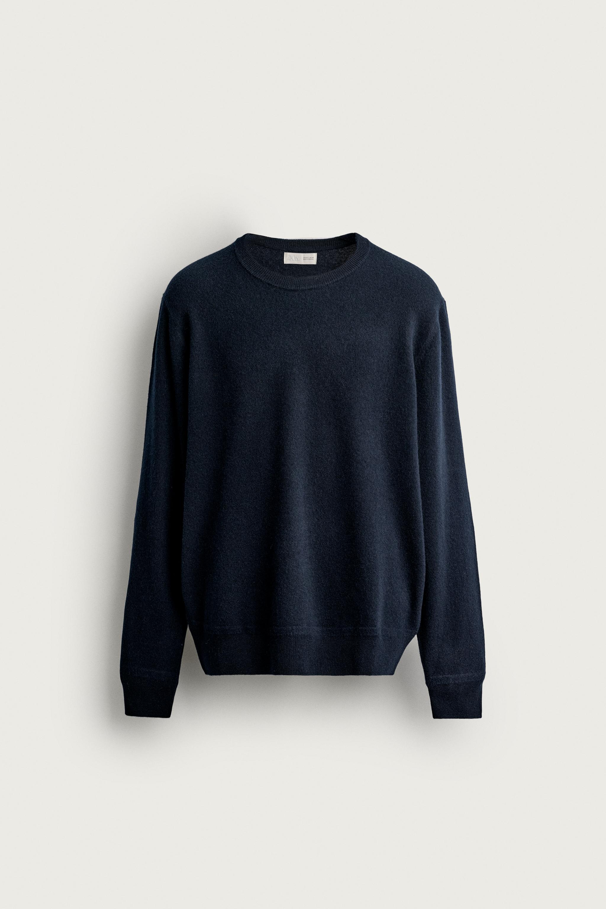 RELAXED FIT WOOL JUMPER — Dark navy