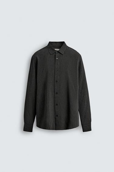 CAMISA FLUIDA RAYAS BRILLO LIMITED EDITION - Negro de Zara