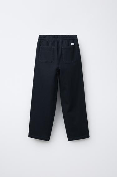 COMFORT TEXTURED TROUSERS - Navy blue by Zara